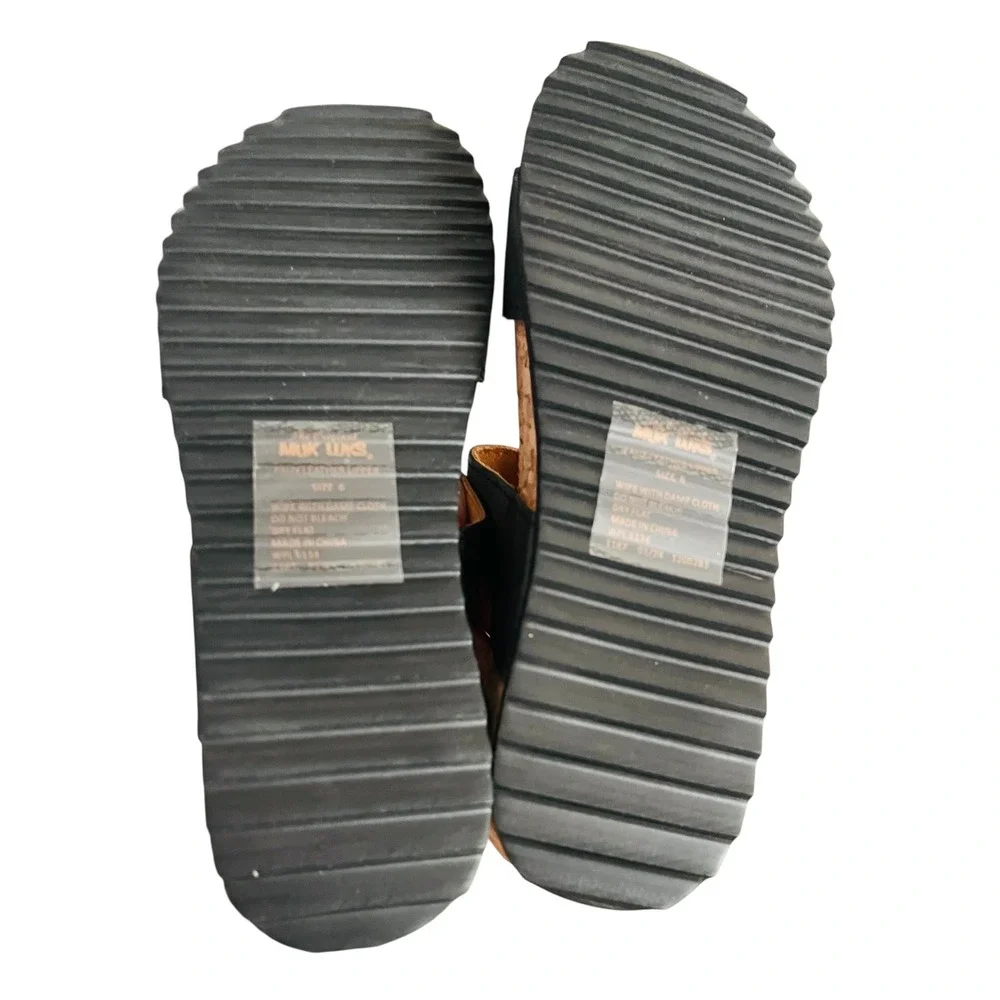 NEW Muk Luks Women's Adjustable Buckle Slide Sandals Black Cork Size 6 - Picture 11 of 11
